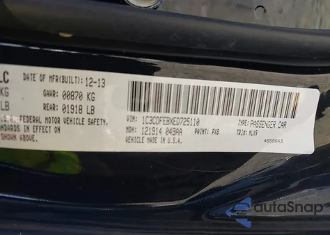 2014 Dodge Dart Gt из США, поврежденный, VIN 1C3CDFEBXED725110